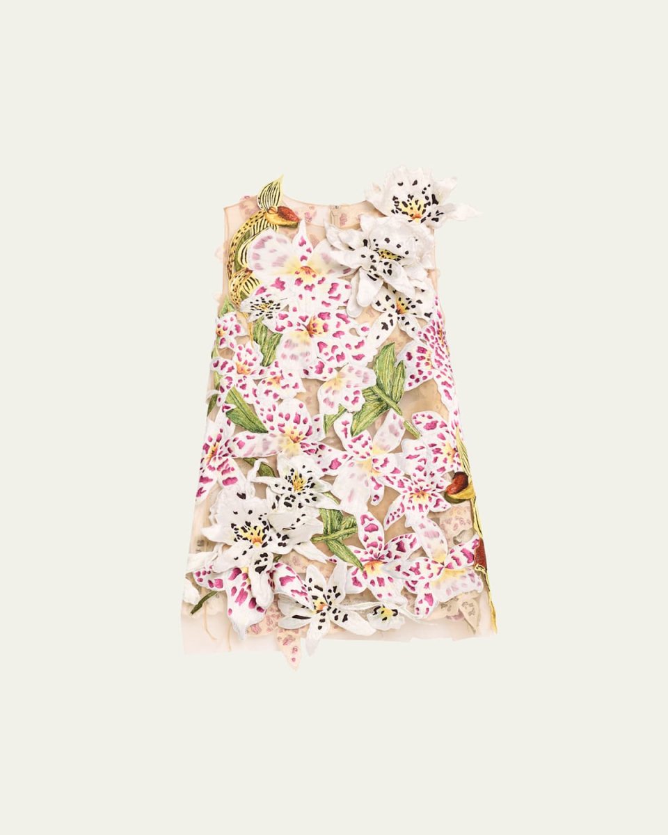 Orchid Threadwork Mini Shift Dress